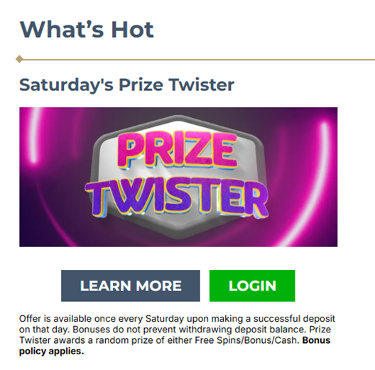 Prime Casino Prize Twister