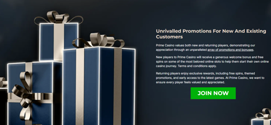 Prime Casino promoções