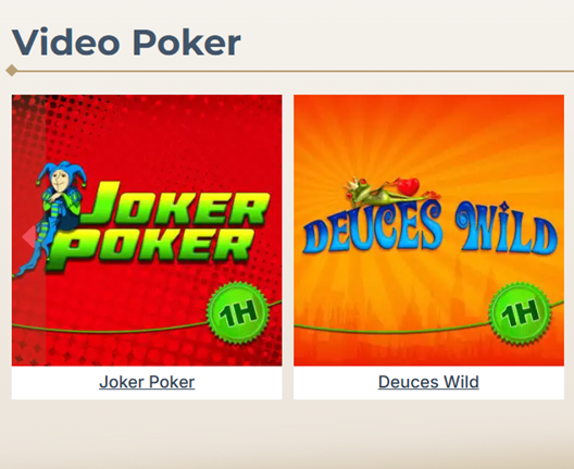 Prime Casino video poker